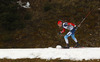 Maxim Tsvetkov of Russia skiing during Men relay race of IBU Biathlon World Cup in Hochfilzen, Austria. Men relay race of IBU Biathlon World cup was held on Saturday, 13th of December 2014 in Hochfilzen, Austria.
