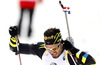 Simon Fourcade of France skiing during Men relay race of IBU Biathlon World Cup in Hochfilzen, Austria. Men relay race of IBU Biathlon World cup was held on Saturday, 13th of December 2014 in Hochfilzen, Austria.
