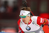 Emil Hegle Svendsen of Norway skiing during Men relay race of IBU Biathlon World Cup in Hochfilzen, Austria. Men relay race of IBU Biathlon World cup was held on Saturday, 13th of December 2014 in Hochfilzen, Austria.
