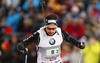 Benjamin Weger of Switzerland skiing during Men relay race of IBU Biathlon World Cup in Hochfilzen, Austria. Men relay race of IBU Biathlon World cup was held on Saturday, 13th of December 2014 in Hochfilzen, Austria.
