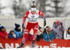 Emil Hegle Svendsen of Norway skiing during Men relay race of IBU Biathlon World Cup in Hochfilzen, Austria. Men relay race of IBU Biathlon World cup was held on Saturday, 13th of December 2014 in Hochfilzen, Austria.
