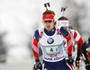 Timofey Lapshin of Russia skiing during Men relay race of IBU Biathlon World Cup in Hochfilzen, Austria. Men relay race of IBU Biathlon World cup was held on Saturday, 13th of December 2014 in Hochfilzen, Austria.
