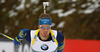 Christofer Eriksson of Sweden skiing during Men relay race of IBU Biathlon World Cup in Hochfilzen, Austria. Men relay race of IBU Biathlon World cup was held on Saturday, 13th of December 2014 in Hochfilzen, Austria.
