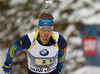 Christofer Eriksson of Sweden skiing during Men relay race of IBU Biathlon World Cup in Hochfilzen, Austria. Men relay race of IBU Biathlon World cup was held on Saturday, 13th of December 2014 in Hochfilzen, Austria.
