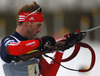 Dmitry Malyshko of Russia getting ready for shooting during Men relay race of IBU Biathlon World Cup in Hochfilzen, Austria. Men relay race of IBU Biathlon World cup was held on Saturday, 13th of December 2014 in Hochfilzen, Austria.
