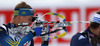 Christofer Eriksson of Sweden shooting during Men relay race of IBU Biathlon World Cup in Hochfilzen, Austria. Men relay race of IBU Biathlon World cup was held on Saturday, 13th of December 2014 in Hochfilzen, Austria.

