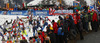 Biathletes skiing during Men relay race of IBU Biathlon World Cup in Hochfilzen, Austria. Men relay race of IBU Biathlon World cup was held on Saturday, 13th of December 2014 in Hochfilzen, Austria.
