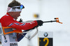 Tarjei Boe of Norway skiing during Men relay race of IBU Biathlon World Cup in Hochfilzen, Austria. Men relay race of IBU Biathlon World cup was held on Saturday, 13th of December 2014 in Hochfilzen, Austria.
