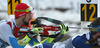 Jakov Fak of Slovenia shooting during Men relay race of IBU Biathlon World Cup in Hochfilzen, Austria. Men relay race of IBU Biathlon World cup was held on Saturday, 13th of December 2014 in Hochfilzen, Austria.
