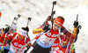 Luise Kummer of Germany skiing during Women relay race of IBU Biathlon World Cup in Hochfilzen, Austria. Women relay race of IBU Biathlon World cup was held on Saturday, 13th of December 2014 in Hochfilzen, Austria.
