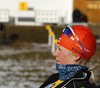 Kaisa Makarainen of Finland during warming up and zeroing before start of the Women pursuit race of IBU Biathlon World Cup in Hochfilzen, Austria. Women pursuit race of IBU Biathlon World cup was held on Sunday, 14th of December 2014 in Hochfilzen, Austria.
