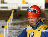 Kaisa Makarainen of Finland during warming up and zeroing before start of the Women pursuit race of IBU Biathlon World Cup in Hochfilzen, Austria. Women pursuit race of IBU Biathlon World cup was held on Sunday, 14th of December 2014 in Hochfilzen, Austria.
