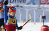 Kaisa Makarainen of Finland during warming up and zeroing before start of the Women pursuit race of IBU Biathlon World Cup in Hochfilzen, Austria. Women pursuit race of IBU Biathlon World cup was held on Sunday, 14th of December 2014 in Hochfilzen, Austria.
