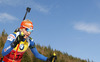  skiing in the Women pursuit race of IBU Biathlon World Cup in Hochfilzen, Austria. Women pursuit race of IBU Biathlon World cup was held on Sunday, 14th of December 2014 in Hochfilzen, Austria.
