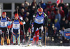 Mari Laukkanen of Finland skiing in the Women pursuit race of IBU Biathlon World Cup in Hochfilzen, Austria. Women pursuit race of IBU Biathlon World cup was held on Sunday, 14th of December 2014 in Hochfilzen, Austria.
