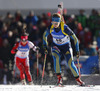 Mona Brorsson of Sweden skiing in the Women pursuit race of IBU Biathlon World Cup in Hochfilzen, Austria. Women pursuit race of IBU Biathlon World cup was held on Sunday, 14th of December 2014 in Hochfilzen, Austria.
