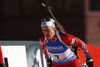 Fanny Welle-Strand Horn of Norway skiing in the Women pursuit race of IBU Biathlon World Cup in Hochfilzen, Austria. Women pursuit race of IBU Biathlon World cup was held on Sunday, 14th of December 2014 in Hochfilzen, Austria.
