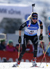 Elisa Gasparin of Switzerland skiing in the Women pursuit race of IBU Biathlon World Cup in Hochfilzen, Austria. Women pursuit race of IBU Biathlon World cup was held on Sunday, 14th of December 2014 in Hochfilzen, Austria.
