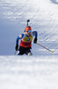 Winner Kaisa Makarainen of Finland skiing in the Women pursuit race of IBU Biathlon World Cup in Hochfilzen, Austria. Women pursuit race of IBU Biathlon World cup was held on Sunday, 14th of December 2014 in Hochfilzen, Austria.
