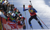 Winner Kaisa Makarainen of Finland skiing in the Women pursuit race of IBU Biathlon World Cup in Hochfilzen, Austria. Women pursuit race of IBU Biathlon World cup was held on Sunday, 14th of December 2014 in Hochfilzen, Austria.
