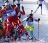 Teja Gregorin of Slovenia skiing in the Women pursuit race of IBU Biathlon World Cup in Hochfilzen, Austria. Women pursuit race of IBU Biathlon World cup was held on Sunday, 14th of December 2014 in Hochfilzen, Austria.
