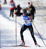 Elisa Gasparin of Switzerland skiing in the Women pursuit race of IBU Biathlon World Cup in Hochfilzen, Austria. Women pursuit race of IBU Biathlon World cup was held on Sunday, 14th of December 2014 in Hochfilzen, Austria.
