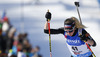 Elisa Gasparin of Switzerland skiing in the Women pursuit race of IBU Biathlon World Cup in Hochfilzen, Austria. Women pursuit race of IBU Biathlon World cup was held on Sunday, 14th of December 2014 in Hochfilzen, Austria.
