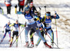 Elisabeth Hoegberg of Sweden skiing in the Women pursuit race of IBU Biathlon World Cup in Hochfilzen, Austria. Women pursuit race of IBU Biathlon World cup was held on Sunday, 14th of December 2014 in Hochfilzen, Austria.
