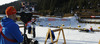 Olli Hiidensalo of Finland during warming up and zeroing before start of the Men pursuit race of IBU Biathlon World Cup in Hochfilzen, Austria. Men pursuit race of IBU Biathlon World cup was held on Sunday, 14th of December 2014 in Hochfilzen, Austria.
