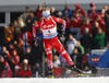 Johannes Thingnes Boe of Norway skiing during the Men pursuit race of IBU Biathlon World Cup in Hochfilzen, Austria. Men pursuit race of IBU Biathlon World cup was held on Sunday, 14th of December 2014 in Hochfilzen, Austria.
