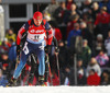 Anton Shipulin of Russia skiing during the Men pursuit race of IBU Biathlon World Cup in Hochfilzen, Austria. Men pursuit race of IBU Biathlon World cup was held on Sunday, 14th of December 2014 in Hochfilzen, Austria.
