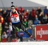 Mario Dolder of Switzerland skiing during the Men pursuit race of IBU Biathlon World Cup in Hochfilzen, Austria. Men pursuit race of IBU Biathlon World cup was held on Sunday, 14th of December 2014 in Hochfilzen, Austria.
