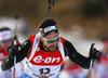 Benjamin Weger of Switzerland skiing during the Men pursuit race of IBU Biathlon World Cup in Hochfilzen, Austria. Men pursuit race of IBU Biathlon World cup was held on Sunday, 14th of December 2014 in Hochfilzen, Austria.
