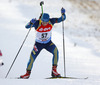 Tobias Arwidson of Sweden skiing during the Men pursuit race of IBU Biathlon World Cup in Hochfilzen, Austria. Men pursuit race of IBU Biathlon World cup was held on Sunday, 14th of December 2014 in Hochfilzen, Austria.
