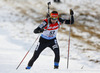 Olli Hiidensalo of Finland skiing during the Men pursuit race of IBU Biathlon World Cup in Hochfilzen, Austria. Men pursuit race of IBU Biathlon World cup was held on Sunday, 14th of December 2014 in Hochfilzen, Austria.
