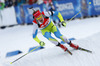 Klemen Bauer of Slovenia skiing during the Men pursuit race of IBU Biathlon World Cup in Hochfilzen, Austria. Men pursuit race of IBU Biathlon World cup was held on Sunday, 14th of December 2014 in Hochfilzen, Austria.
