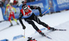 Mario Dolder of Switzerland skiing during the Men pursuit race of IBU Biathlon World Cup in Hochfilzen, Austria. Men pursuit race of IBU Biathlon World cup was held on Sunday, 14th of December 2014 in Hochfilzen, Austria.
