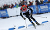 Olli Hiidensalo of Finland skiing during the Men pursuit race of IBU Biathlon World Cup in Hochfilzen, Austria. Men pursuit race of IBU Biathlon World cup was held on Sunday, 14th of December 2014 in Hochfilzen, Austria.
