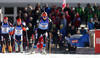 Mari Laukkanen of Finland skiing in the Women pursuit race of IBU Biathlon World Cup in Hochfilzen, Austria. Women pursuit race of IBU Biathlon World cup was held on Sunday, 14th of December 2014 in Hochfilzen, Austria.
