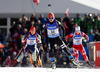 Mari Laukkanen of Finland skiing in the Women pursuit race of IBU Biathlon World Cup in Hochfilzen, Austria. Women pursuit race of IBU Biathlon World cup was held on Sunday, 14th of December 2014 in Hochfilzen, Austria.
