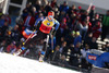 Kaisa Makarainen of Finland skiing in the Women pursuit race of IBU Biathlon World Cup in Hochfilzen, Austria. Women pursuit race of IBU Biathlon World cup was held on Sunday, 14th of December 2014 in Hochfilzen, Austria.
