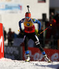 Kaisa Makarainen of Finland skiing in the Women pursuit race of IBU Biathlon World Cup in Hochfilzen, Austria. Women pursuit race of IBU Biathlon World cup was held on Sunday, 14th of December 2014 in Hochfilzen, Austria.
