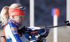 Kaisa Makarainen of Finland during zeroing before start of the Women sprint race of IBU Biathlon World Cup in Hochfilzen, Austria. Women sprint race of IBU Biathlon World cup was held on Friday, 11th of December 2015 in Hochfilzen, Austria.
