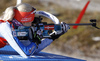 Kaisa Makarainen of Finland during zeroing before start of the Women sprint race of IBU Biathlon World Cup in Hochfilzen, Austria. Women sprint race of IBU Biathlon World cup was held on Friday, 11th of December 2015 in Hochfilzen, Austria.

