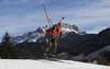 Winner Franziska Hildebrand of Germany skiing during the Women sprint race of IBU Biathlon World Cup in Hochfilzen, Austria. Women sprint race of IBU Biathlon World cup was held on Friday, 11th of December 2015 in Hochfilzen, Austria.
