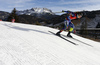 Justine Braisaz of France skiing during the Women sprint race of IBU Biathlon World Cup in Hochfilzen, Austria. Women sprint race of IBU Biathlon World cup was held on Friday, 11th of December 2015 in Hochfilzen, Austria.
