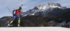 Tenth placed Marie Dorin Habert of France skiing during the Women sprint race of IBU Biathlon World Cup in Hochfilzen, Austria. Women sprint race of IBU Biathlon World cup was held on Friday, 11th of December 2015 in Hochfilzen, Austria.
