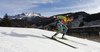 Elisabeth Hoegberg of Sweden skiing during the Women sprint race of IBU Biathlon World Cup in Hochfilzen, Austria. Women sprint race of IBU Biathlon World cup was held on Friday, 11th of December 2015 in Hochfilzen, Austria.
