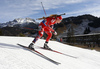 Marte Olsbu of Norway skiing during the Women sprint race of IBU Biathlon World Cup in Hochfilzen, Austria. Women sprint race of IBU Biathlon World cup was held on Friday, 11th of December 2015 in Hochfilzen, Austria.
