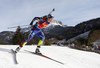 Fourth placed Anais Bescond of France skiing during the Women sprint race of IBU Biathlon World Cup in Hochfilzen, Austria. Women sprint race of IBU Biathlon World cup was held on Friday, 11th of December 2015 in Hochfilzen, Austria.

